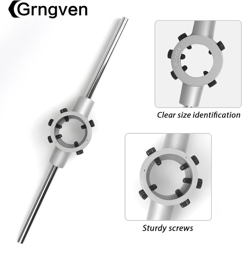 Grngven 38mm Die Stock Handle Wrench, for M12-M14 Adjustable Stock Die Wrench Handle Holder, Heavy Duty Round Die Holder - Image 2